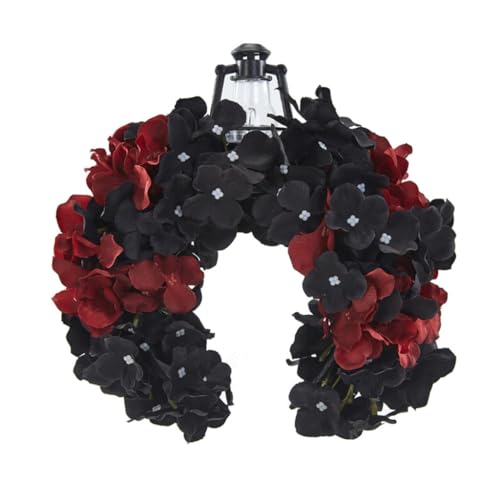 Bottone Gothics Blume Stirnband Lampe Dekor Krone Tiaras Kopfschmuck Fotografie Requisiten Cosplays Kostüme Halloween Haarreifen von Bottone