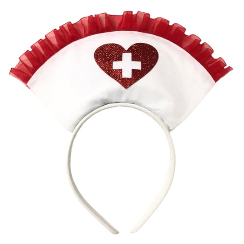 Bottone Krankenschwesterhut, Halloween-Stirnband für Damen und Mädchen, tägliches Tragen, Halloween-Party, Kostüm, Cosplay, Haarschmuck von Bottone