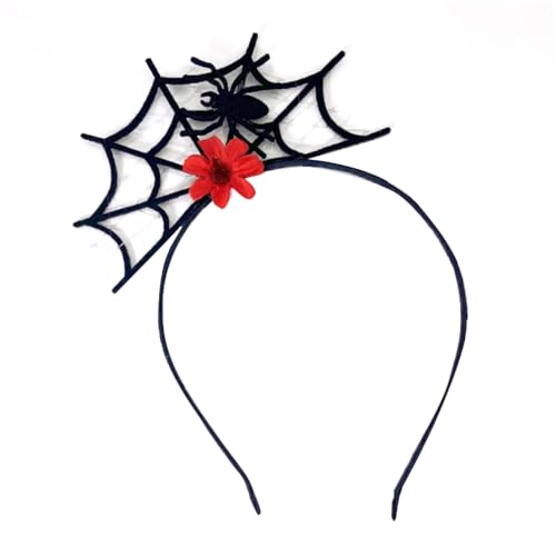 Bottone Lustiges Araneid Stirnband Geburtstag Party Cosplay mit Blume Spinnennetz Kopfbedeckung Haarschmuck Halloween Kostüm Haarband von Bottone