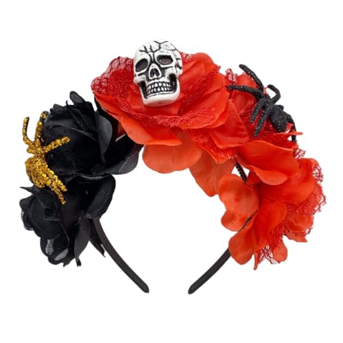 Bottone Spinnen Schädel Stirnband Halloween Party Cosplay Kostüm Kopfbedeckung Haarschmuck Día de Muertos Kostüm Haarband von Bottone