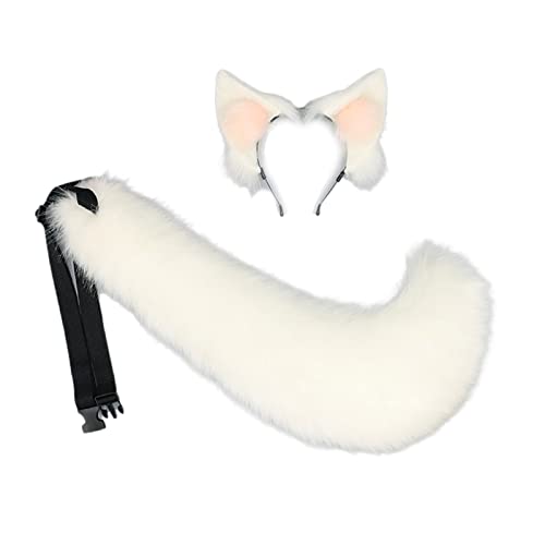 Haarreif mit Katzen-, Wolfs- und Schwanzohren, 2-teiliges Set, Halloween, Weihnachten, Kostümpartys, Spielzeug, Damen, Herren, Cosplay von Bottone