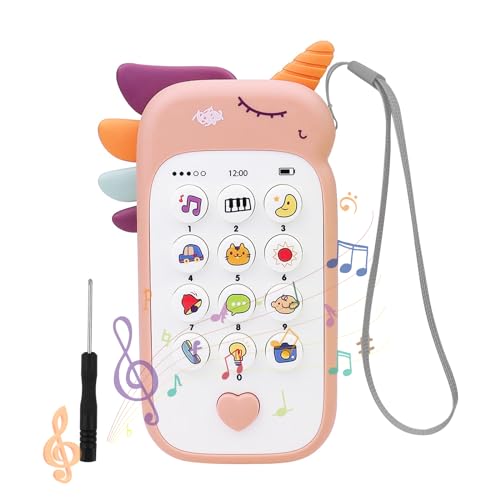 BouGPeng Baby Telefon Musikalisches Spielzeug Babyspielzeug Smartphone-Spielzeug für Kinder ab 6 Monaten Telefon Spielzeug Geschenk mit Liedern Sounds Text und blinkenden Lichtern von BouGPeng