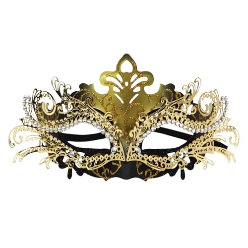 Bouasgh Karneval Venezianische Gold Karnevalspaare, halbes Gesicht, buntes Plastik, Party-Maskenball-Make-up-Requisiten für Festivals und Veranstaltungen (Purple, A) von Bouasgh