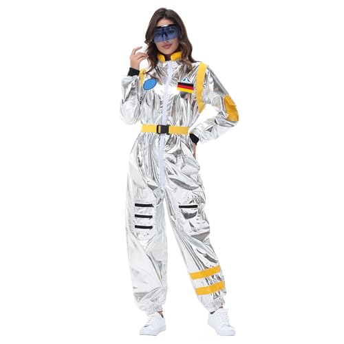 Bouasgh Karnevals Perlenrock Set Unisex-Astronautenkostüm, perfekt für Karneval und Bühnenauftritte (Yellow, L) von Bouasgh