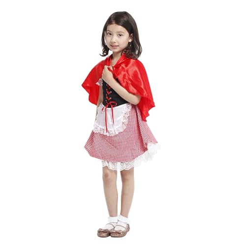 Bouasgh Mardi Gras Party Cosplay Kleidung Kinder spielen Rotkäppchen Kostüme für Karneval (Red, L) von Bouasgh