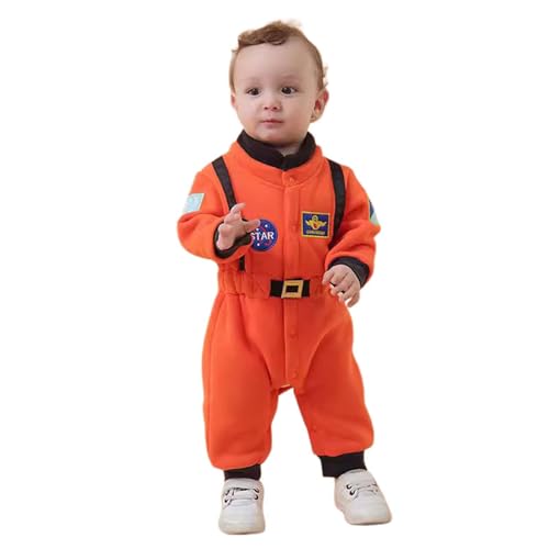 Bouasgh Mardi Gras Party Kleid Jungen Und Mädchen Overall Astronaut COS Raumanzug Verdickt (Orange, 110) von Bouasgh