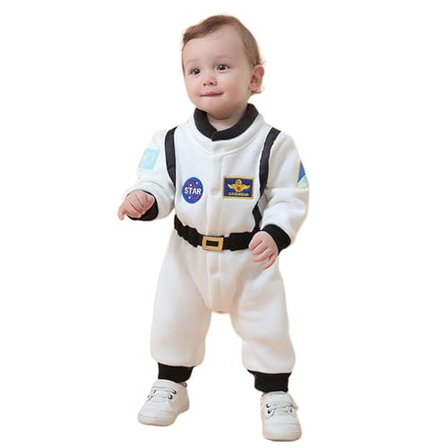 Bouasgh Mardi Gras Party Kleid Jungen Und Mädchen Overall Astronaut COS Raumanzug Verdickt (White, 100) von Bouasgh