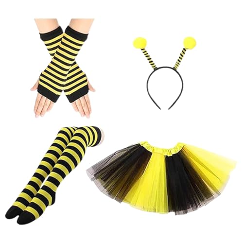 Bouasgh Mardi Gras Rock Cos-Partykostüm für Damen, aufregendes Bühnenoutfit für Festivals Themenpartys (Yellow, One Size) von Bouasgh