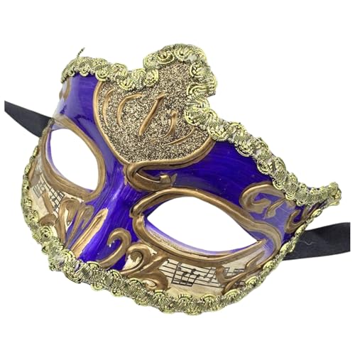 Bouasgh Paar Maskerade Masken Männer und Frauen Maskerade Vintage antike Form (Purple, One Size) von Bouasgh