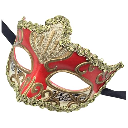 Bouasgh Paar Maskerade Masken Männer und Frauen Maskerade Vintage antike Form (Red, One Size) von Bouasgh