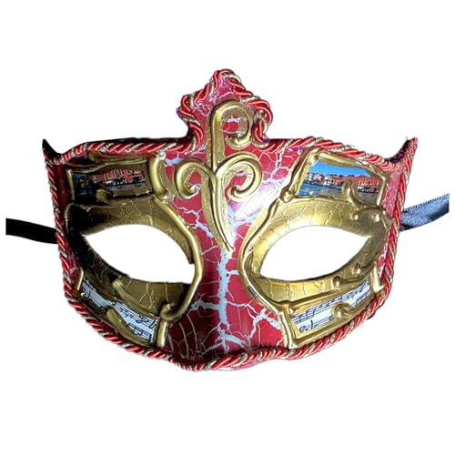 Bouasgh Venezianischen Masquerade Maske Männer und Frauen Maskerade Vintage antike Form (Red, One Size) von Bouasgh