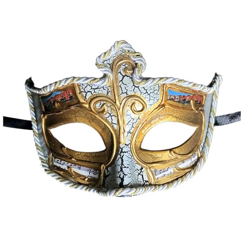 Bouasgh Venezianischen Masquerade Maske Männer und Frauen Maskerade Vintage antike Form (White, One Size) von Bouasgh