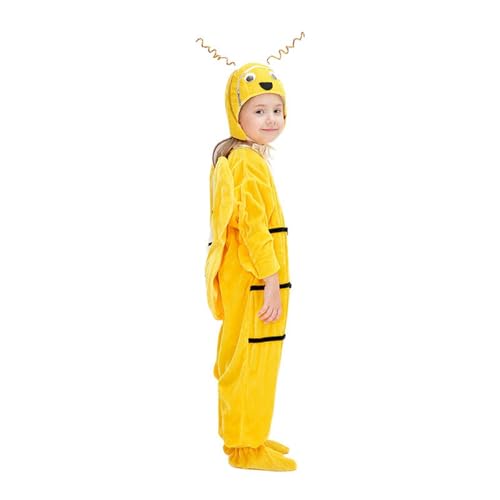 Mardi Gras Mädchen Kleid Kinderkostüm-Set, Performance-Outfit mit Tutu-Rock, Handschuhen, Stirnband und Socken | Perfekt für Tanz-Halloween-Partys | & bezauberndes Bühnenkostüm-Zubehör (Yellow, L) von Bouasgh