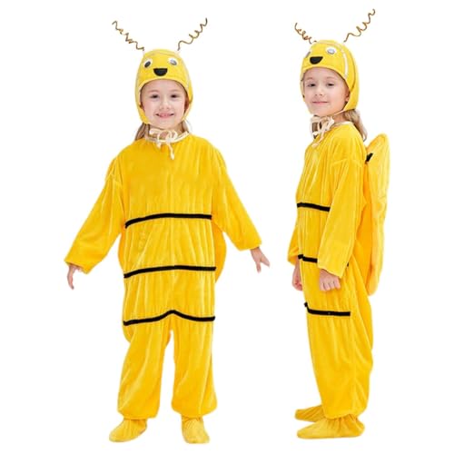 Mardi Gras Party Kleid Kinderkostüm-Set, Performance-Outfit mit Tutu-Rock, Handschuhen, Stirnband und Socken | Perfekt für Tanz-Halloween-Partys | & bezauberndes Bühnenkostüm-Zubehör (Yellow, XL) von Bouasgh