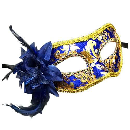 Venezianische Maske für Maskerade Männer und Frauen Maskerade Vintage antike Form (Blue, One Size) von Bouasgh