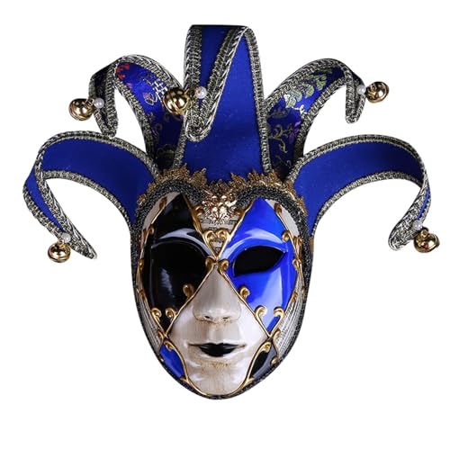 Venezianische Masken Maskerade Erwachsene Cosplay Harz Musik Wand Ostern Dekoration (Blue, One Size) von Bouasgh