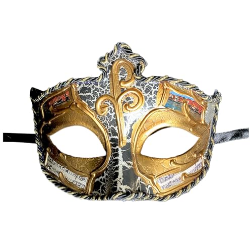 Venezianischen Masquerade Maske Männer und Frauen Maskerade Vintage antike Form (Black, One Size) von Bouasgh