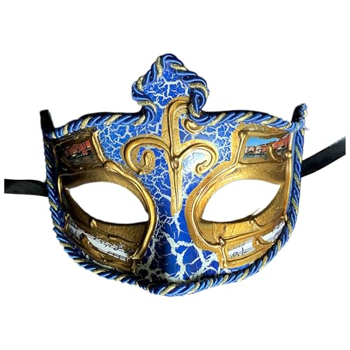 Venezianischen Masquerade Maske Männer und Frauen Maskerade Vintage antike Form (Blue, One Size) von Bouasgh