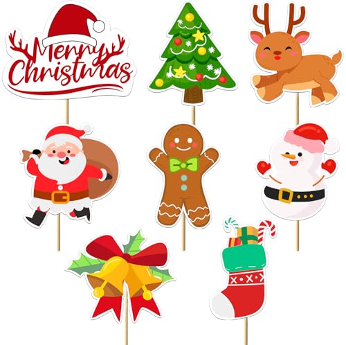 32Pcs Merry Christmas Cupcake Toppers Winter Christmas Birthday Party Decorations for Girls Boys Cute Christmas Cake Decorations Christmas Baby Shower Party Supplies von Boweurois