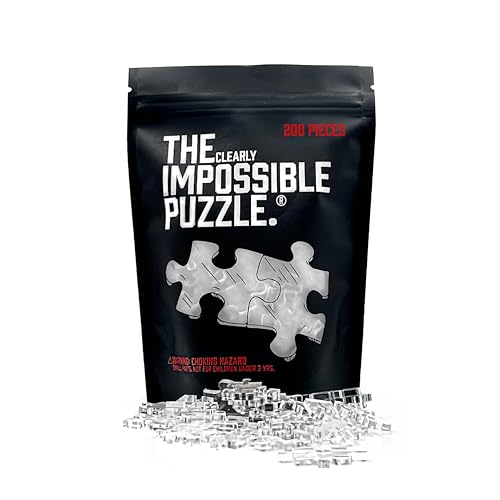 The Clearly Impossible Puzzle, schwieriges Puzzle für Erwachsene, klar, lustig, cool, das wohl schwierigste Puzzle, 200 Teile von Bowtus