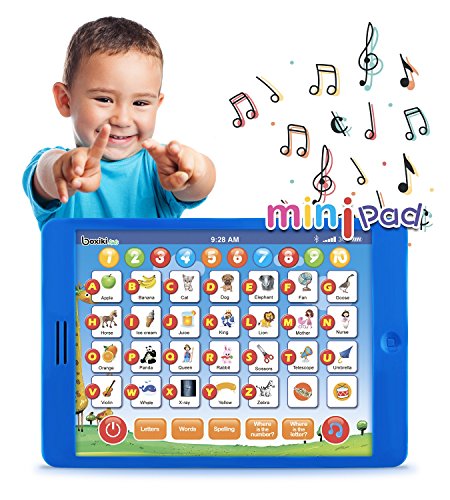 Boxiki kids Englisch Lern-Tablet, lustiges Tablet für Kinder mit 6 Lernspielen für Kleinkinder für frühe Kindesentwicklung, Spielzeug zum Lernen von Nummern, dem ABC, Buchstabieren, von Boxiki kids