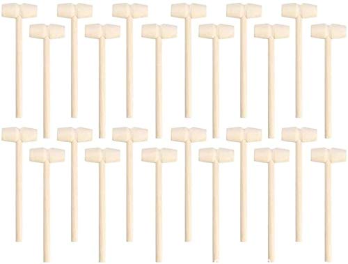 Bprtcra Mini Holzhammer Hammer, Mini Holzhammer für Schokolade, Hammer Spielzeug Holzhammer Pochen Spielzeug Lernspielzeug für Jungen Und Mädchen, 24PCS von Bprtcra