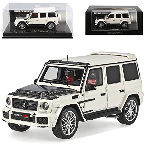 Mercedes-B G-Klasse W463 G63 Weiss Bra-Bus 900 Modell 1990-2018 1/43 Minichamps Modell Auto mit individiuellem Wunschkennzeichen von Brabus