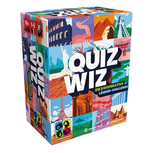 Brain Games, QuizWiz: Die kooperative Länder-Challenge, Familienspiel, Kartenspiel, 1-5 Spieler, ab 10+ Jahren, 20 Minute, Deutsch von Brain Games