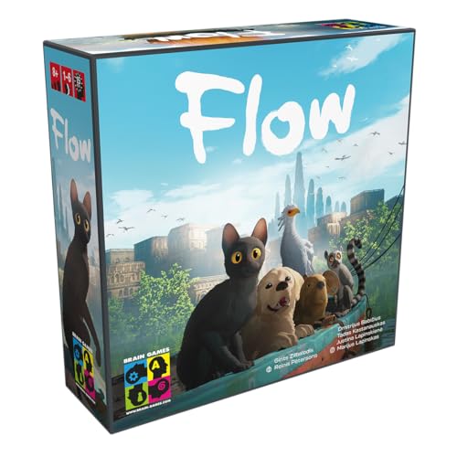 Flow EIN Tierisches Überlebens Strategie Brettspiel für Erwachsene & Kinder ab 8 Jahren - Wiederholbare Kooperative Gesellschaftsspiele Familie - 1-6 Spieler - 15 Min Spielzeit - Board Games von Brain Games