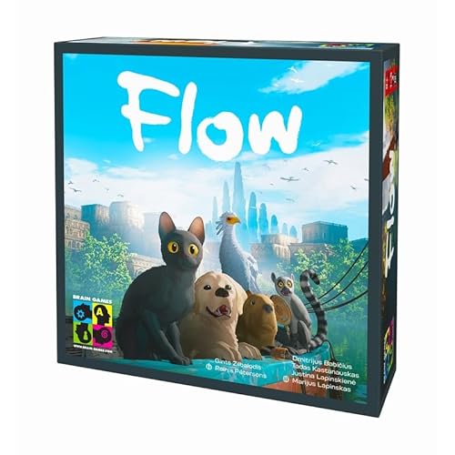 Flow EIN Tierisches Überlebens Strategie Brettspiel für Erwachsene & Kinder ab 8 Jahren - Wiederholbare Kooperative Gesellschaftsspiele Familie - 1-6 Spieler - 15 Min Spielzeit - Board Games von Brain Games