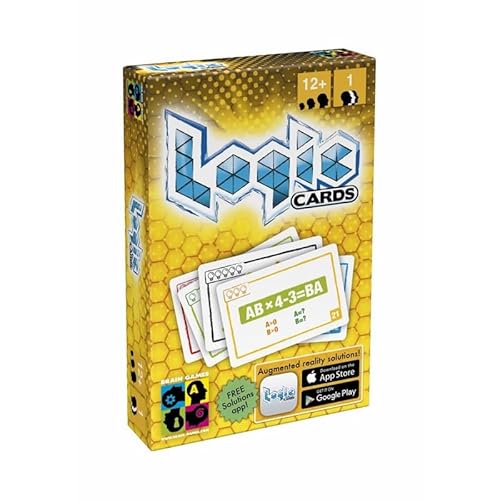 Brain Games - Logic Cards Gelb – 53 Logikkarten – Geometrie – Zahl – 5 Schwierigkeitsstufen – kleines Format – Reisespiel – ab 12 Jahren von Brain Games