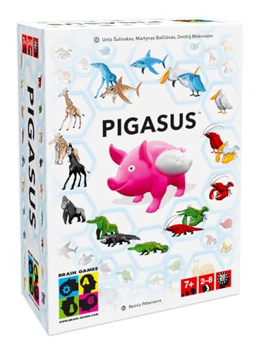 Brain Games PIGASUS – Schnelligkeit und Beobachtungsspiel – Stellen Sie die Tierpaare so schnell wie möglich Wieder her – ab 7 Jahren – 2 bis 8 Spieler – 20 Minuten von Brain Games