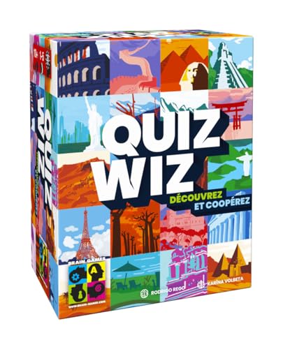 Brain Games QuizWiz – kooperatives Quizspiel – Lassen Sie die Länder mit Affirmationen über Geographie, Kultur, Geschichte oder Politik übereinstimmen – 1 bis 5 Spieler von Brain Games