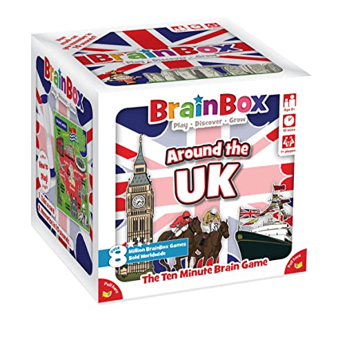 Brainbox Around The UK (Refresh 2022) Card Game Ages 8+ 1+ Players 10 Minutes Playing Time, GREG124429 von Brainbox