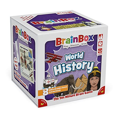 Brainbox World History (Refresh 2022) Card Game Ages 8+ 1+ Players 10 Minutes Playing Time, GREG124417 von Brainbox