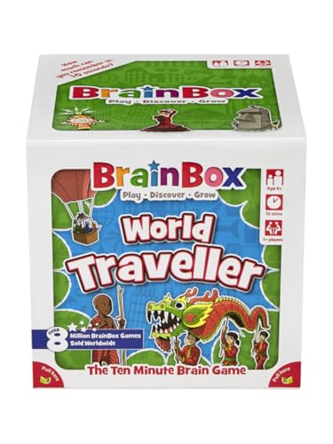 Brainbox World Traveller (Refresh 2022) Card Game Ages 6+ 1+ Players 10 Minutes Playing Time, GREG124437 von Brainbox