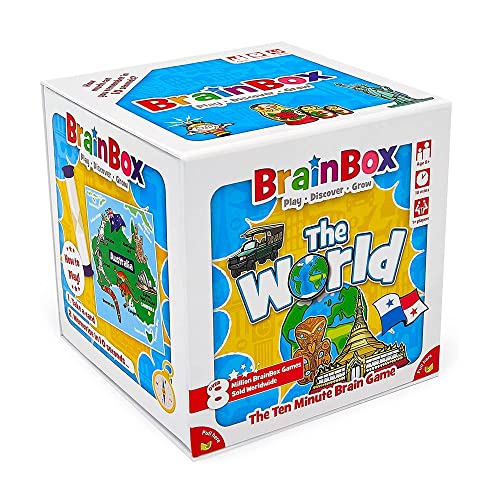 The Green Board Game Company , BrainBox The World (Refresh 2022) , Card Game , Ages 4+ , 1+ Players , 10+ Minutes Playing Time von Brainbox