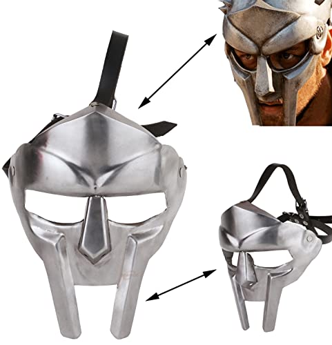 Brainmart mf doom mask Römischer Gladiator-Helm-Gesichtsmaske MF Doom Mittelalterliche Wikinger-MASKE Römischer Gladiator-Helm-Gesichtsmaske für Herren MF Doom Viking-MASKE für Halloween von Brainmart