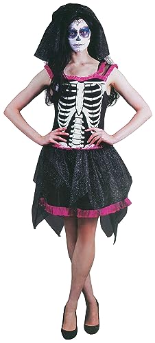 Brandsseller Damen Kostüm Skull Bride mit Haarband Karneval Party Halloween Junggesellinnenabschied Frauen Verkleidung von Brandsseller