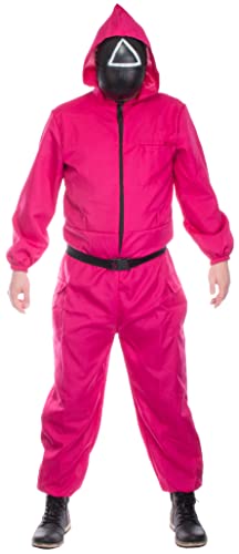 Brandsseller Kostüm Game Set | Overall & Maske | Karneval | Fasching | Halloween | Dreieck 2XL/3XL von Brandsseller