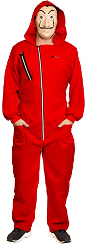 Brandsseller Kostüm Set im Stil von Haus des Geldes - Overall und Dali Maske - Verkleidung Bankräuber - Karneval -Fasching - Party 2XL/3XL von Brandsseller