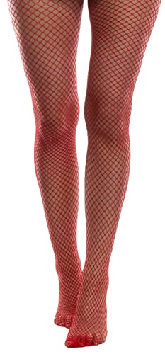 Brandsseller Netzstrumpfhose| One Size | Accessoire | Verkleidung | Karneval | Party | Freizeit | Rot von Brandsseller