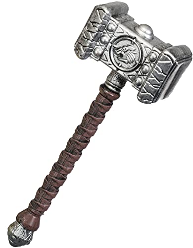 Brandsseller Thor´s Hammer Wikinger Hammer Verkleidung Accessoires Zubehör ca. 53 cm Silber/Braun von Brandsseller