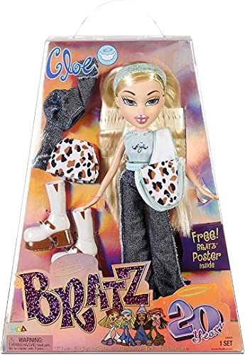 Bratz 20 Yearz Special Edition Modepuppe Cloe - Holografische Verpackung & Poster - Sammlerpuppe - 20 Yearz Motiv, Fan-Liebling Neuauflage von 2001 - Enthält 2 Outfits, Schuhe, Tasche & mehr von Bratz