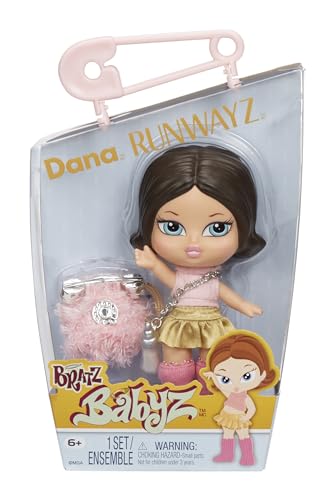 Bratz Babyz Runwayz Doll - Dana - 1 Sammel-Modepuppe mit Modischem Outfit, Niedliche Babypuppe mit einer Halskette, die Auch Als Schlüsselanhänger Dient - Kinderspielzeug - für Kids ab 6 Jahre von Bratz