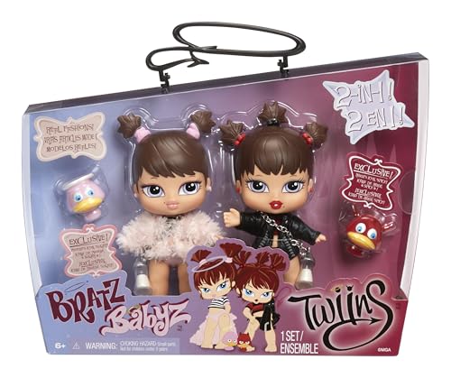 Bratz Babyz Twiins Dolls Phoebe und Roxxi - 2er-Pack mit Sammlerpuppen und Haustieren, Niedliche Babypuppen mit Stylischem Outfit - Kinderspielzeug - Ideal für Kids ab 6 Jahren von Bratz