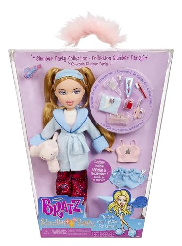 Bratz Slumber Party - Cloe Modepuppe - Mit 2 Pyjama-Garnituren, Plüschtier und Accessoires - Für Kinder und Sammler von Bratz