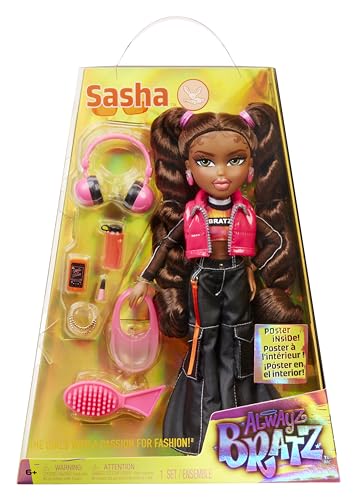 Bratz Alwayz Bratz Modepuppe - Sasha - mit 10 Accessoires und Poster - Kinderspielzeug - Geeignet ab 6 Jahren von Bratz