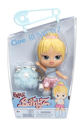 Bratz Babyz Runwayz Doll - Cloe - 1 Sammel-Modepuppe mit Modischem Outfit, Niedliche Babypuppe mit einer Halskette, die Auch Als Schlüsselanhänger Dient - Kinderspielzeug - für Kids ab 6 Jahre von Bratz