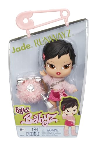 Bratz Babyz Runwayz Doll - Jade - 1 Sammel-Modepuppe mit Modischem Outfit, Niedliche Babypuppe mit einer Halskette, die Auch Als Schlüsselanhänger Dient - Kinderspielzeug - für Kids ab 6 Jahre von Bratz